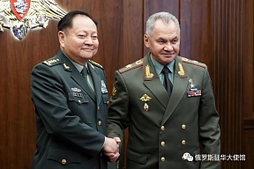 俄罗斯国防部长绍伊古会见中共中央军委副主席张又侠 
